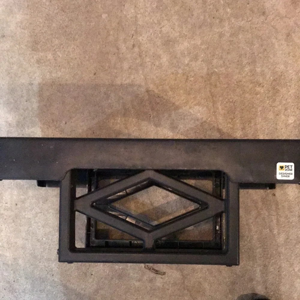 Black Double Pet Bowl Stand Pet Zone Designer Diner